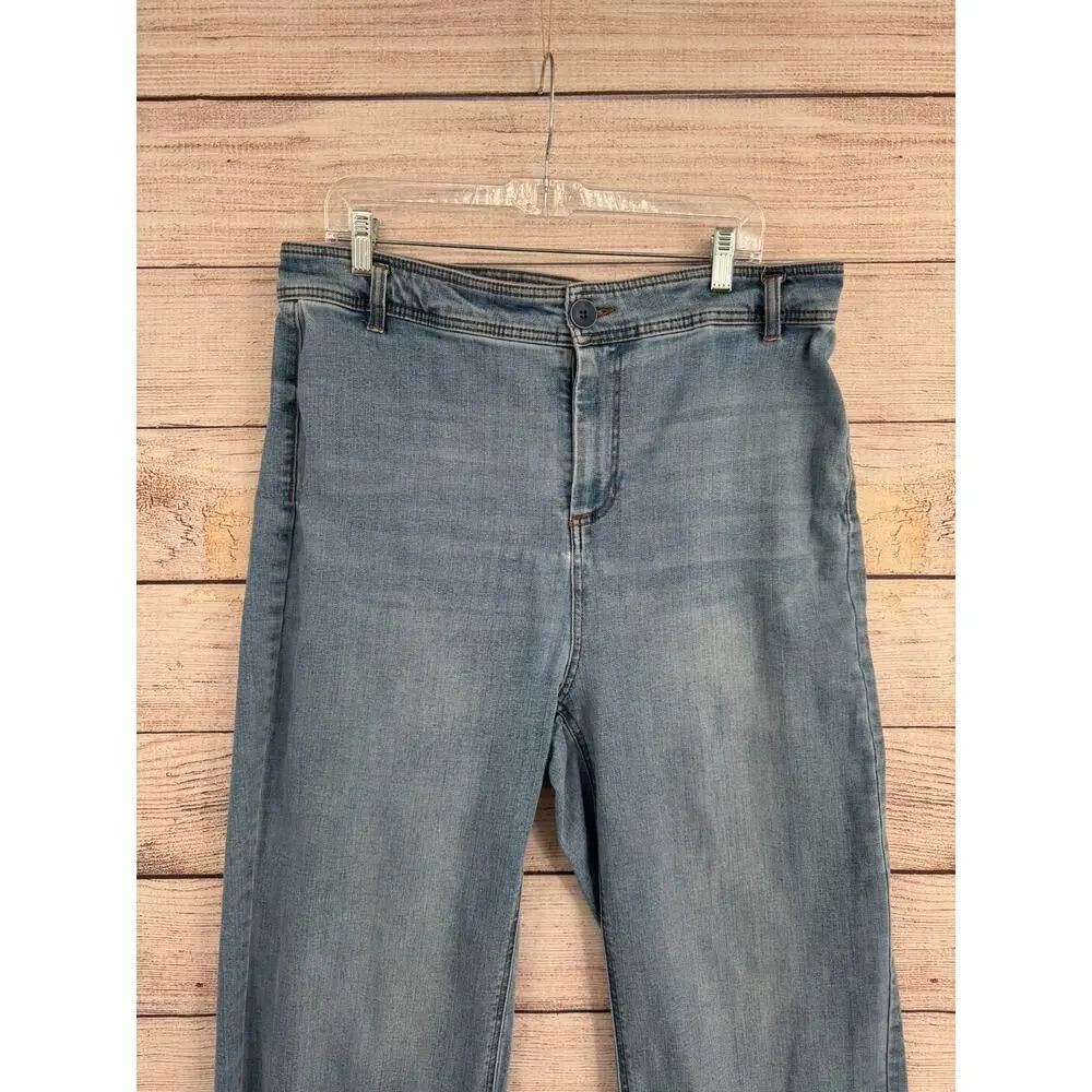 OAT New York‎ High Rise Wide Leg Jean Womens 16W Blue Medium Wash Denim